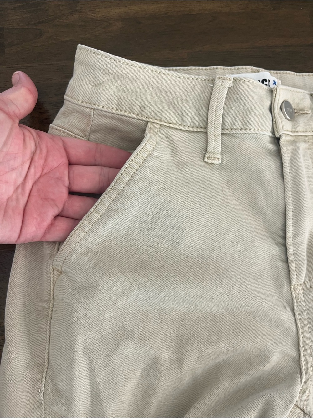 PAIGE Jolie Straight Leg Jogger Vintage Warm Sand Cotton Blend Womens Sz 24 - Picture 6 of 12